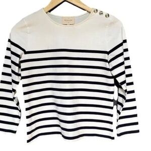 SEZANE Loic Mariniere Striped Top Shirt 3/4 sleeve